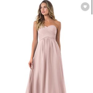 Azazie bridesmaids dress in the color dusty rose